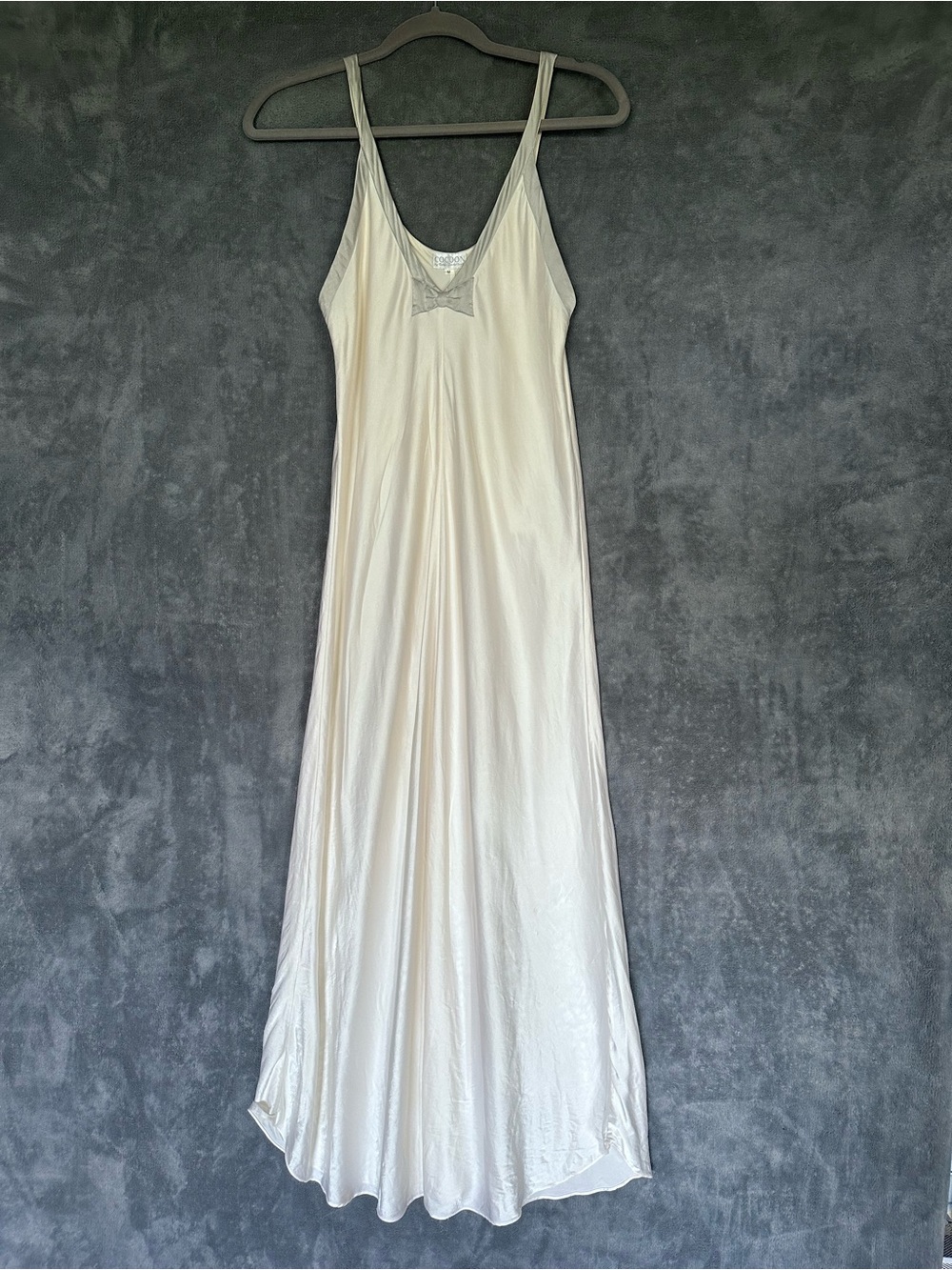 Cocoon Randi Kristophersen Silk Maxi Long Slip Dress Ivory VTG Couture Medium